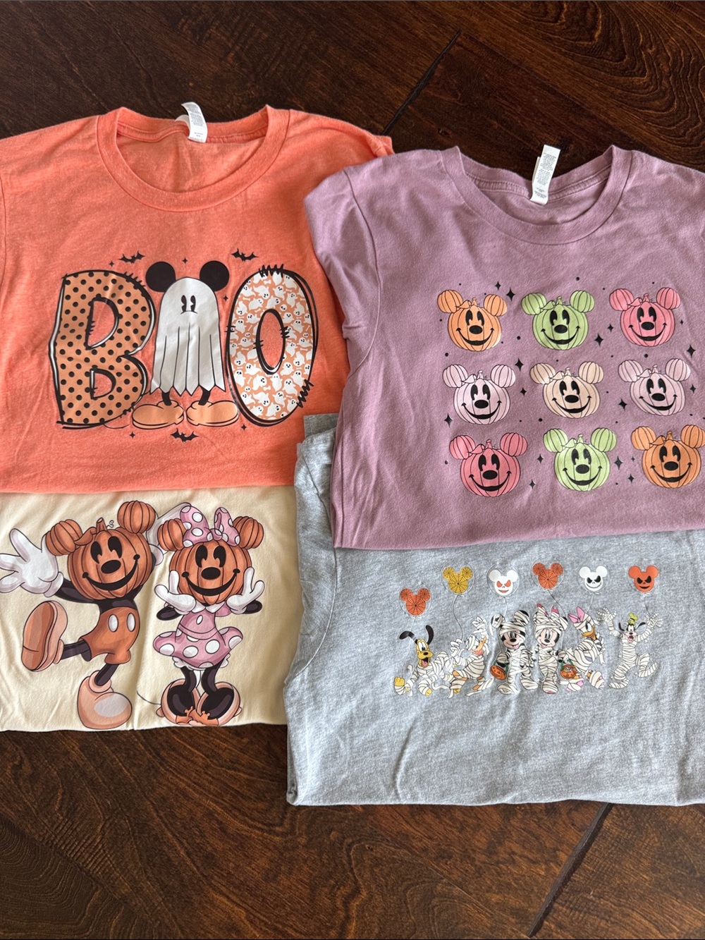 Bundle of 4 Disney Halloween T-Shirts - Bella Canvas size Small